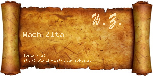 Wach Zita névjegykártya